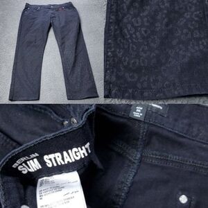 INC Berlin Slim Straight Jeans Cotton Denim Black Mens Size 40x30 Tag